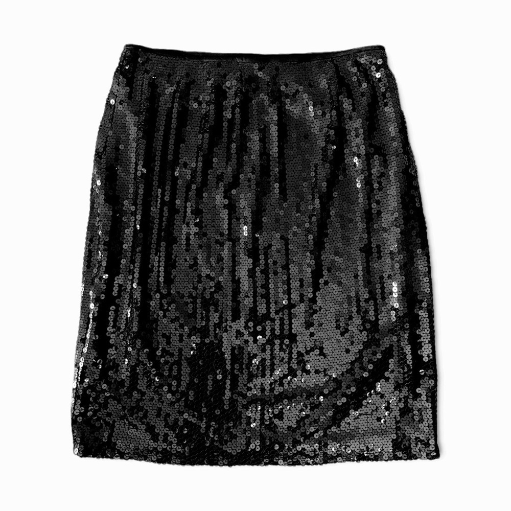 Black‎ Sequin Holiday Straight Pencil Skirt Formal Party Corpcore Sparkly S